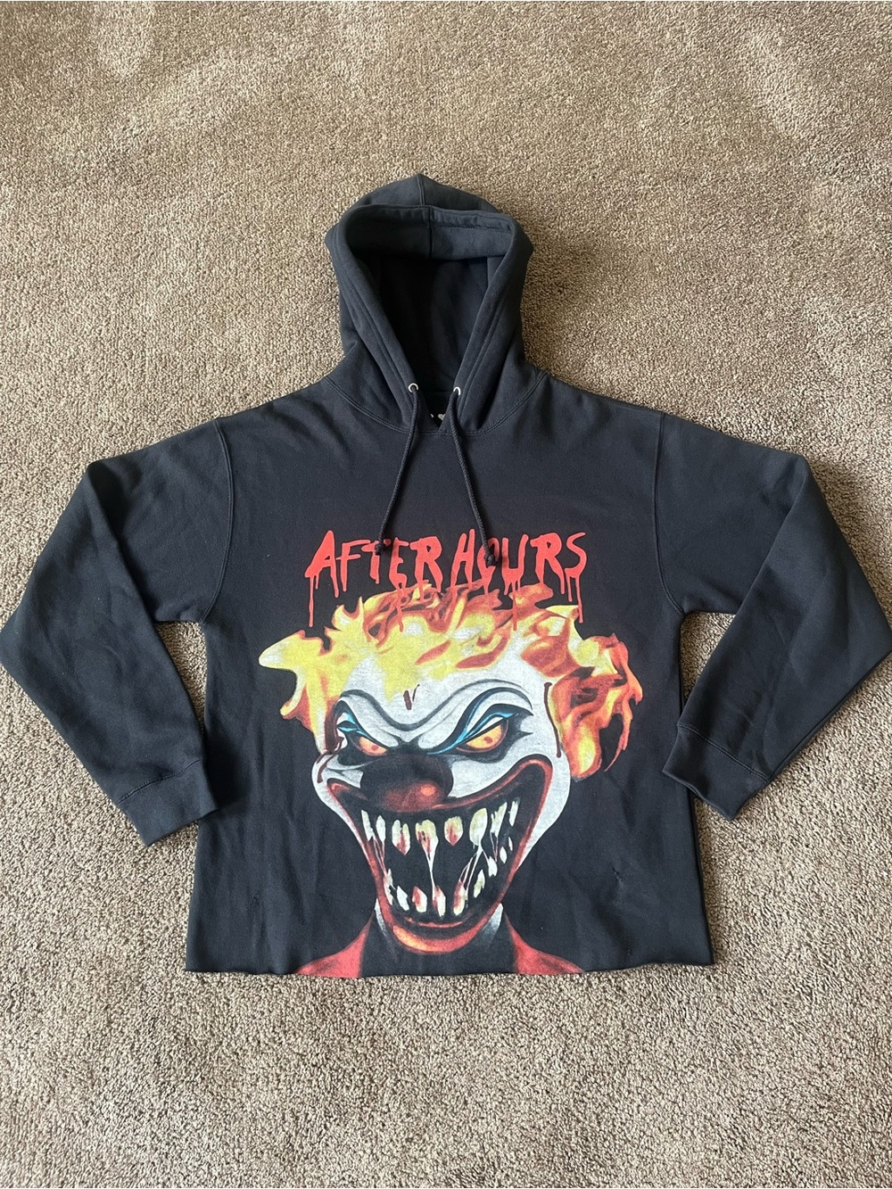 Vlone x The Weeknd After Hours 2020 Black Clown Graphic Hoodie Sweatshirt Size M